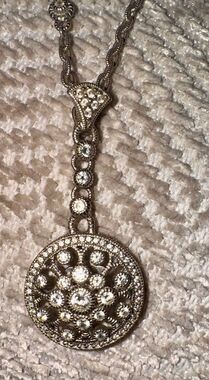 Judith Ripka Sterling Silver Diamonique CZ Large Pendant Necklace 18"